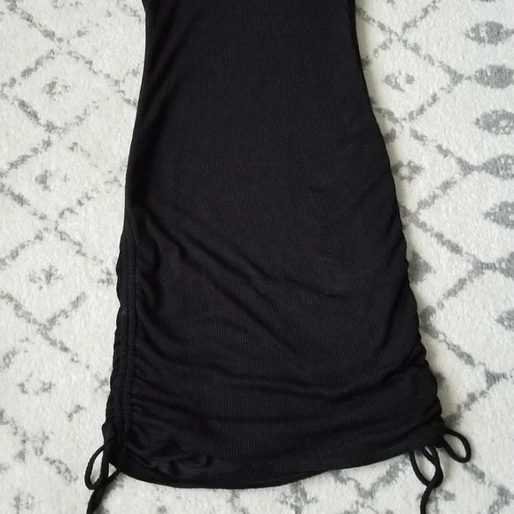 Windsor Ribbed Cinched Black Tank Dress Sz L - Picture 9 of 13